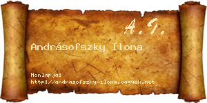 Andrásofszky Ilona névjegykártya