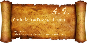 Andrásofszky Ilona névjegykártya